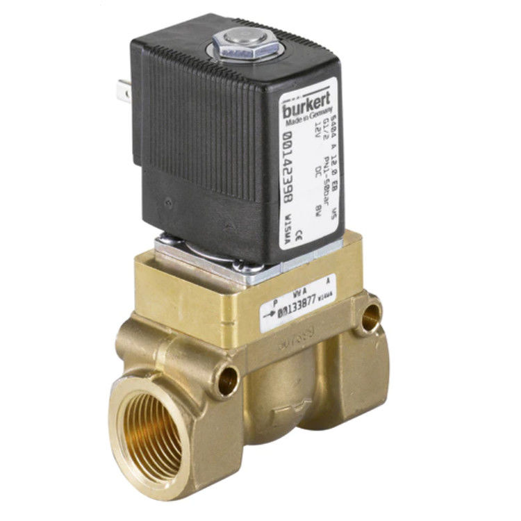 Burkert Type 5404 Solenoid Valve With Servo-Assisted 2/2-Way As Piston Valve Of Valve Parts