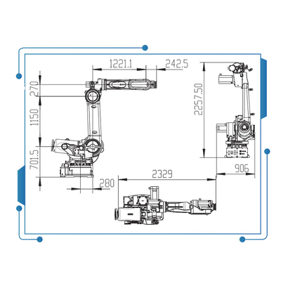 6 Axis Robot China Industrial Palletizing Robot GBS210-K2650 Dengan Gripper