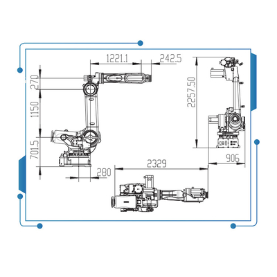 Robot Penanganan Tugas Berat Industri 6 Axis Robot China GBS165-K3200 Dengan Gripper