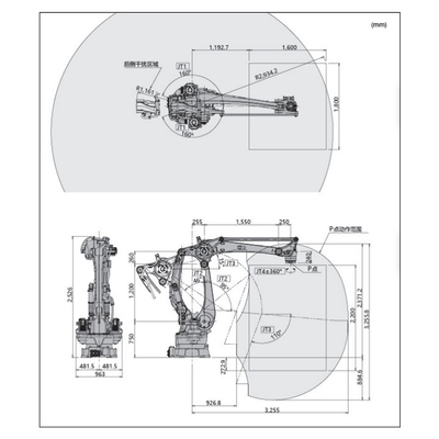 Kawasaki Robot CP500L 6axis Dengan Gripper Untuk Penanganan Lengan Robot Dan Palletizing