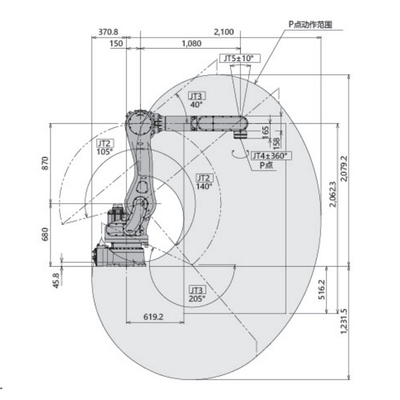 Robot Kawasaki RD080N Cnc 6 Axis Robotic Arm Untuk Palletizing Dengan 80KG Payload