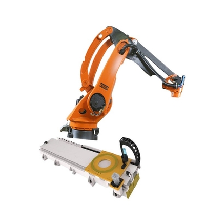 KR 40 PA 4 Axes Palletizing Kuka Robot Arm Payload 40KG Dengan GBS Robot Rail