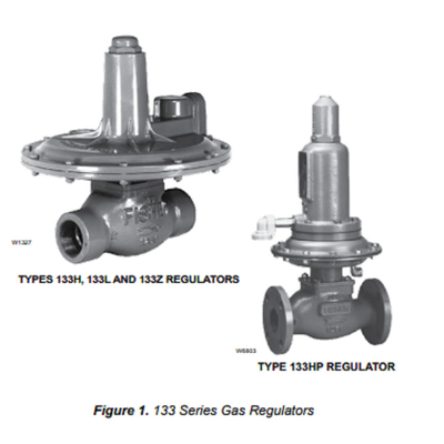 Fisher 133 Series Regulator Tekanan Menengah Katup Pengurang Tekanan Gas Pneumatik