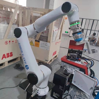 Hans E5 6 Axis Welding Robot Dengan Torch And Rails System Untuk Mig Mag Tig Welding Solution
