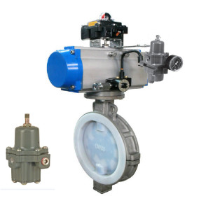 Butterfly Control Valve Dengan Aktuator Dan Dengan Regulator Filter Fish-Er 67CFR