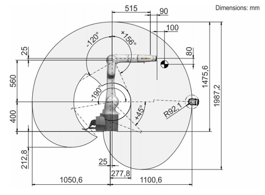 GBS KR10 R1100-2 KUKA Industrial Robot Linear Track Rail Untuk Lengan Robot Pengelasan