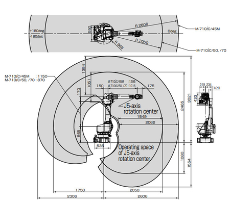 45kg Payload Handling Fanuc Robot Arm M-710iC Menyerahkan Penyegelan Dan Pengelasan