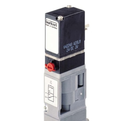 Tahan Tekanan Tinggi 3/2 Menjalankan Burkert Brass Solenoid Valve 6524 Untuk Aplikasi Pneumatik
