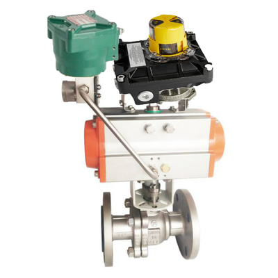 Katup kontrol Cina dengan aktuator pneumatik dan katup solenoid Asco 8210G dan sakelar batas westlock 2200