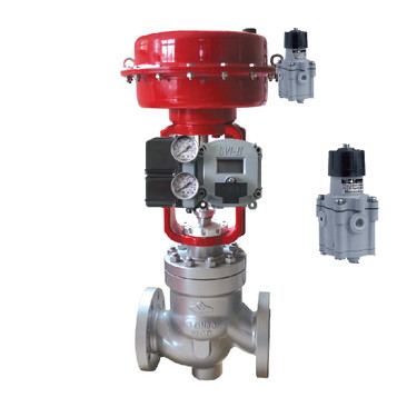 Katup Pemandu Atas Tipe Sudut Lurus dengan Regulator Filter Udara Masoneilan 78-40 dan Katup Pneumatik Katup SVI2