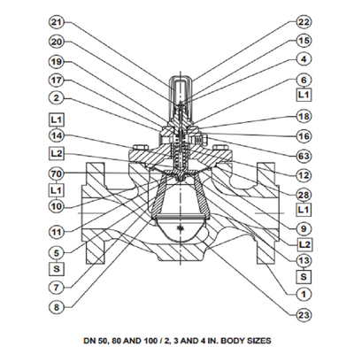 Skid Cina Dipasang Dengan Katup Kontrol Pengatur LR125 FISHER Regulator Tekanan Untuk Gas