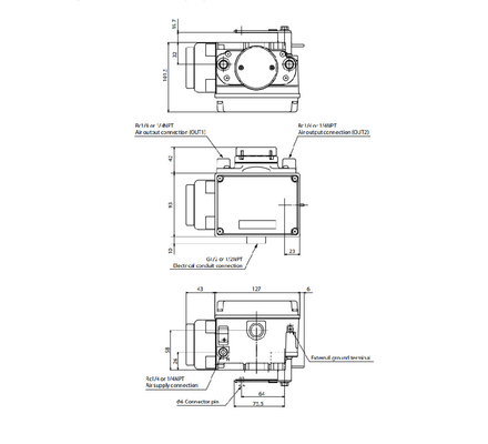 Katup kontrol Cina dengan azbil pneumatik Smart valve positioner SVX 1000 dan regulator filter fisher 67CFR