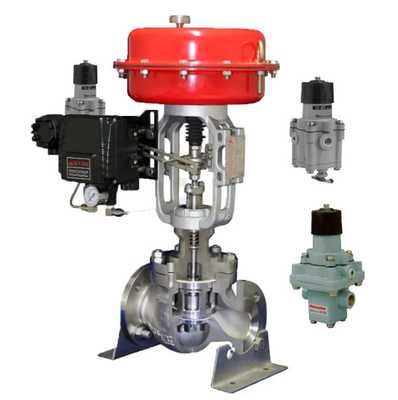 Katup Pemandu Atas Tipe Sudut Lurus dengan Regulator Filter Udara Masoneilan 78-40 dan Katup Pneumatik Katup SVI2
