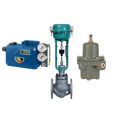 Flow Control Valve Dengan Foxboro SRD991 Valve Positioner Dan Fisher 67CFR Filter Regulator