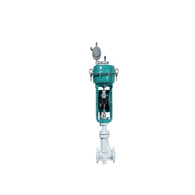 Katup Kontrol Aliran dengan regulator filter Fisher 67CFR dan Pemosisian Katup Foxboro SRD998