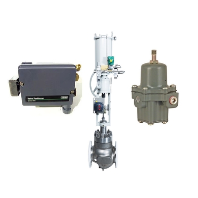Katup Kontrol Aliran Pneumatik Chuanyi Dengan Positioner Fisher 3661 Valve Positioner Dan Regulator Filter 67CFR