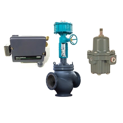 Katup Kontrol Aliran Pneumatik Chuanyi Dengan Positioner Fisher 3661 Valve Positioner Dan Regulator Filter 67CFR