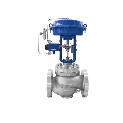 Katup Kontrol Aliran Dengan Flowserve 3200MD Valve Positioner ASCO Solenoid Valve 67CFR Filter Regulator