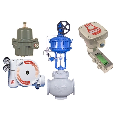 Katup Kontrol Aliran Dengan Flowserve 3200MD Valve Positioner ASCO 551 Solenoid Valve 67CFR Filter Regulator