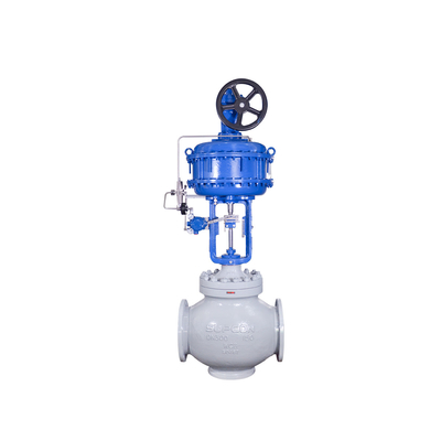 Katup Kontrol Aliran Dengan Flowserve 3200MD Valve Positioner ASCO 551 Solenoid Valve 67CFR Filter Regulator