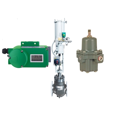 Flow Control Valve Dengan Foxboro SRD998 Valve Positioner Dan Fisher 67CFR Filter Regulator