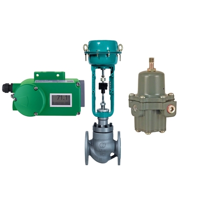 Flow Control Valve Dengan Foxboro SRD998 Valve Positioner Dan Fisher 67CFR Filter Regulator