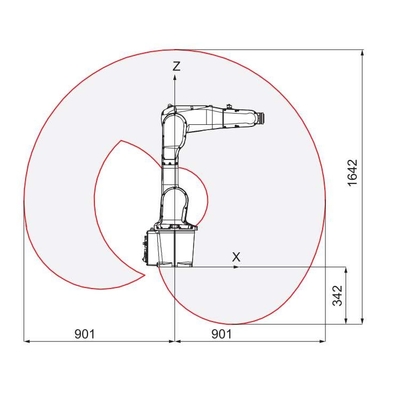 Mini Robotic Arm 6 Axis ABB IRB 1200 Dengan CNGBS Robot Gripper Untuk Penanganan Robot Automasi