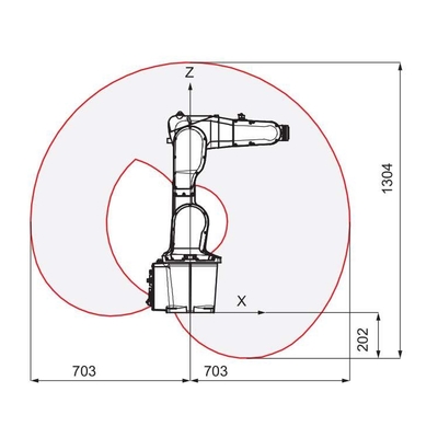 Mini Robotic Arm 6 Axis ABB IRB 1200 Dengan CNGBS Robot Gripper Untuk Penanganan Robot Automasi