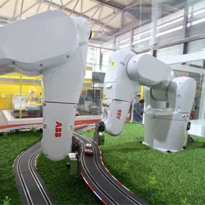Mini Robotic Arm 6 Axis ABB IRB 1200 Dengan CNGBS Robot Gripper Untuk Penanganan Robot Automasi