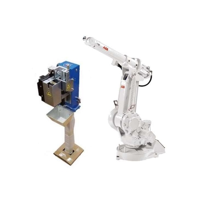 6 Axis Robotic Arm ABB IRB 1410 Dengan Stasiun Pembersihan Senjata CNGBS Untuk Otomasi Robot Las