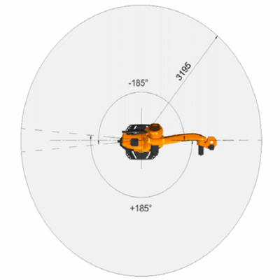 KR 120 R3200 PA Kuka 6 Axis Industrial Robot Arm Dengan CNGBS Gripper OEM Sebagai Peralatan Penanganan Bahan Palletizing Robot
