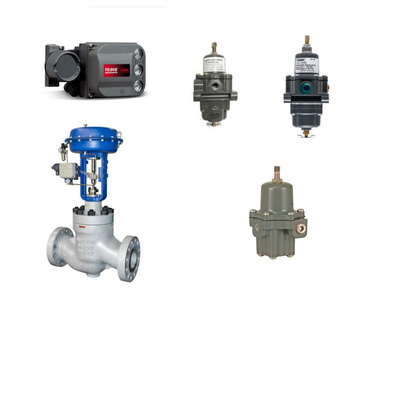 Katup kontrol dengan Fisher DVC6200 Positioner Dan Fisher 67CFR Filter Regulator