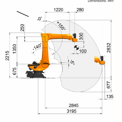 KUKA KR 180 R3200 PA Muatan 180kg Dengan GNGBS Robot Gripper Untuk Pabrik Sebagai Palletizing Robot