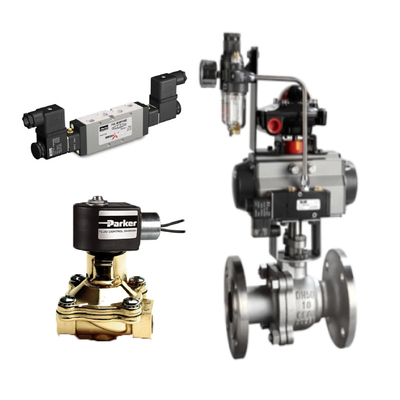 Katup kontrol Cina dengan Pneumatic Actuator dan Parker D3DW Solenoid Valve