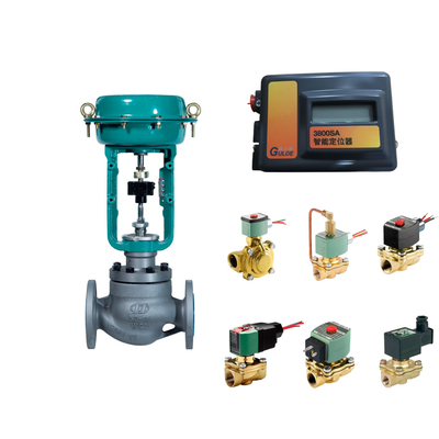 Katup kontrol dengan Fisher 3800 sebagai posisi dan ASCO Seri 210 Solenoid Valves