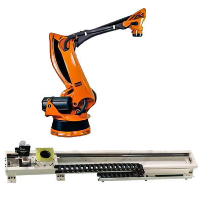 Palletizing Robotic Arm 5 Axis Kuka KR 180 PA Dengan CNGBS Robot Guide Rail Untuk Palletizing Robot