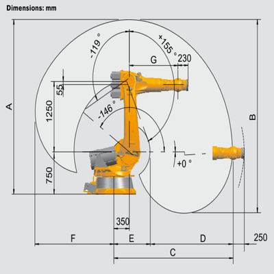 Kuka 6 Axis Handling Robotic Arm KR 240 R3330 Dengan CNGBS Robot Guide Rail Untuk Robot Handling