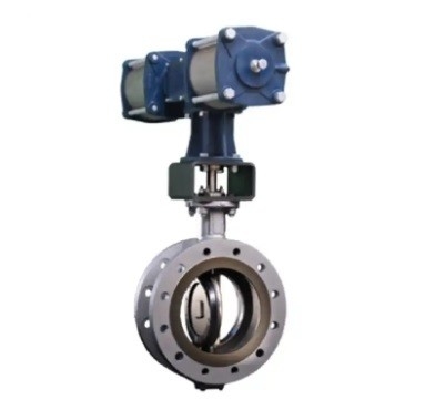 Vanessa Seri 30.000 Kontrol Aliran Perempat Giliran Triple Offset Valve Dengan Fisher DVC6200 Valve Positioner
