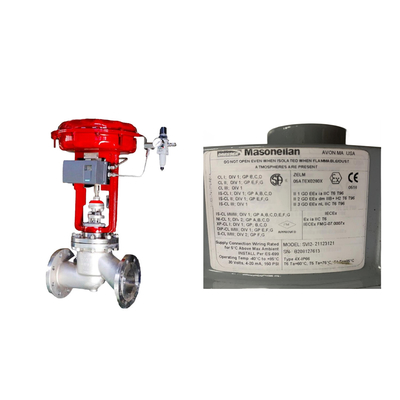 Klep kontrol Pneumatic terkenal China dengan posisi Masoneilan SVI2-21123121 dan ASCO katup solenoid