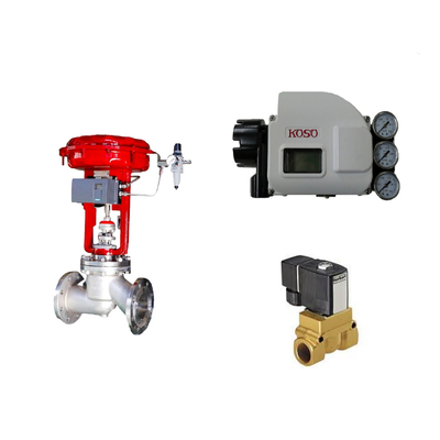 Katup Kontrol Pneumatik Dengan Koso KGP5000 Smart Valve Positioner Dan Burkert 5404 Solenoid Valve