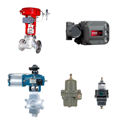 Katup kontrol dengan Fisher DVC6200 Positioner Dan Fisher 67CFR Filter Regulator