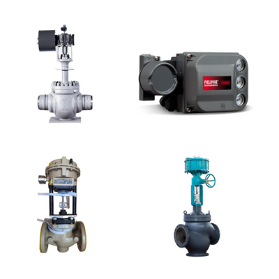 Katup kontrol dengan Fisher DVC6200 Positioner Dan Fisher 67CFR Filter Regulator