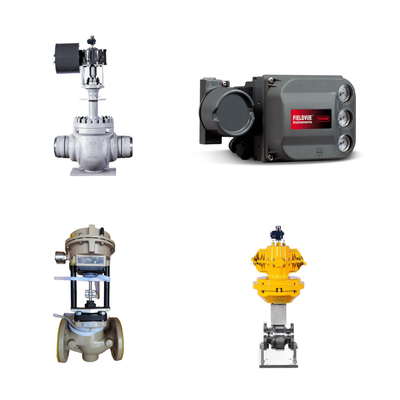 Katup kontrol dengan Fisher DVC6200 Positioner Dan Fisher 67CFR Filter Regulator