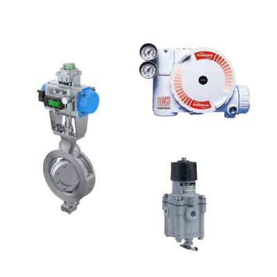 Katup kontrol Cina dengan Flowserve Logix 3200MD Digital HART positioner dan regulator filter Masoneilan 78-40
