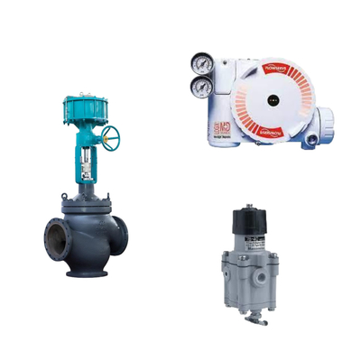 Katup kontrol Cina dengan Flowserve Logix 3200MD Digital HART positioner dan regulator filter Masoneilan 78-40
