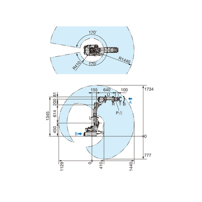 GP12 Industrial Yaskawa Robot Arm Dengan Beban 12KG Sebagai 6 Axis Robot Arm Untuk Pick And Place