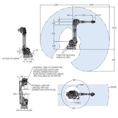 6 Aixs Robotic Arm GP35L Dengan Beban 35KG Sebagai Robot Industri Dan Peralatan Penanganan Bahan