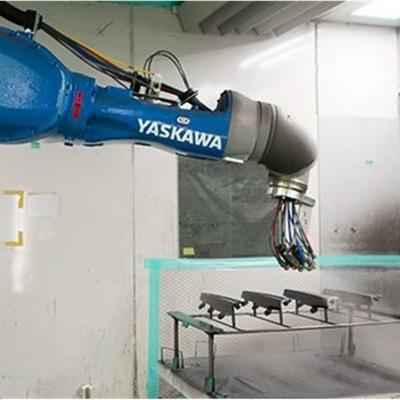 Mewarnai 6 Axis Robotic Arm Yaskawa MPX2600 Dengan CNGBS Pistol Pembersih Stasiun Untuk Mewarnai Robot