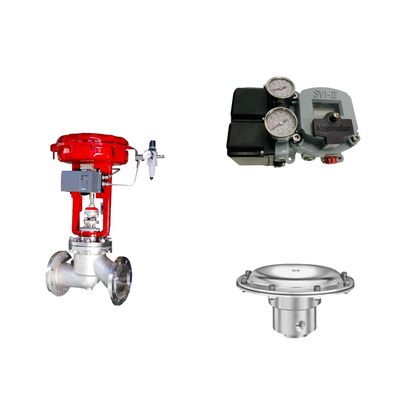 Katup Kontrol Pneumatik Dengan Masoneilan SVI2-21113111 Positioner Dan Tescom 44-4600 Tekanan Regulasi Katup