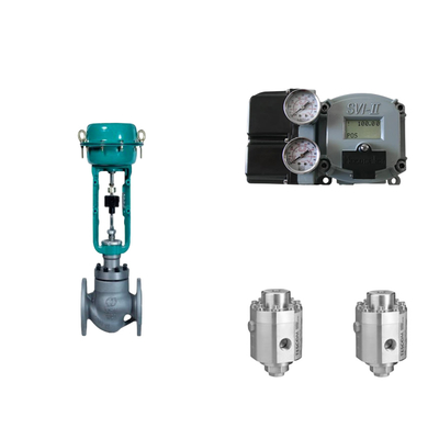 Katup Kontrol Pneumatik Dengan Masoneilan SVI2-21123111 Positioner Dan Tescom 26-1100 Tekanan Regulasi Katup
